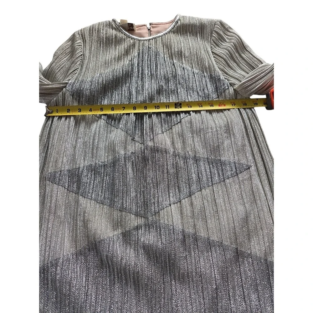 80s Vintage Morton Myles‎ For The Warrens Sz 10 Silver Lame Dress USA EUC - Picture 5 of 16